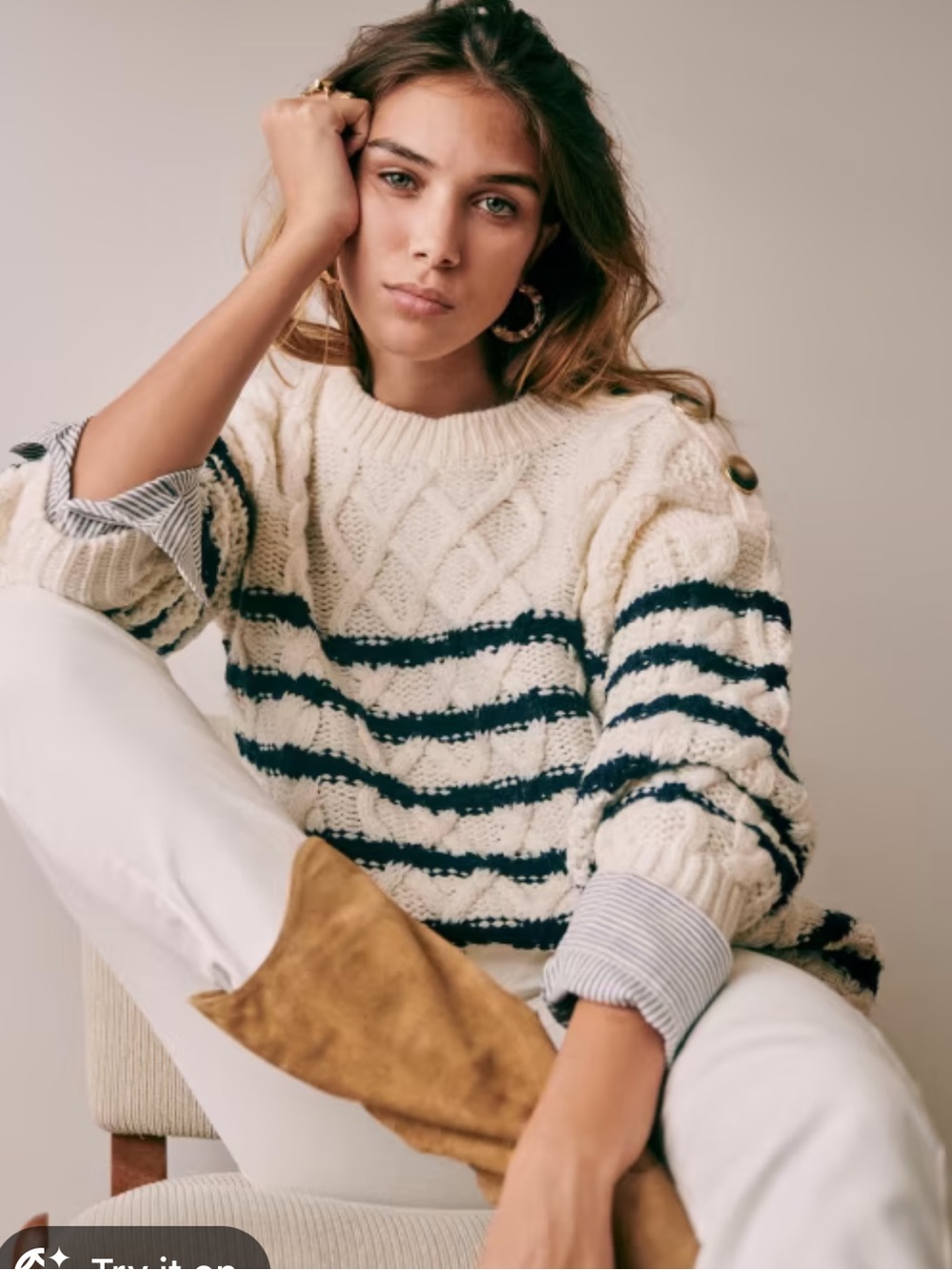 Sezane James mariner stripe sweater new without tags size s